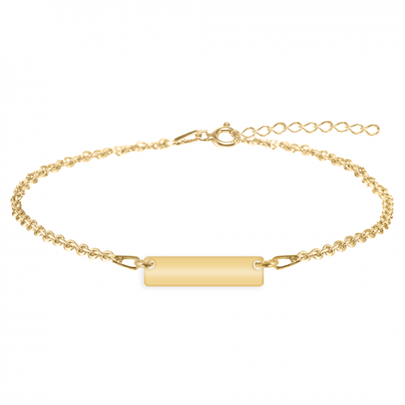 Deniz - Bratara personalizata pentru picior cu tablita din argint 925 placat cu aur galben 24K Deniz - Bratara personalizata pentru picior cu tablita din argint 925 placat cu aur galben 24K