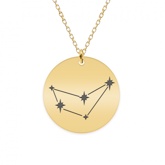 Colier argint 925 placat cu aur galben 24K personalizat cu constelatii - Capricorn