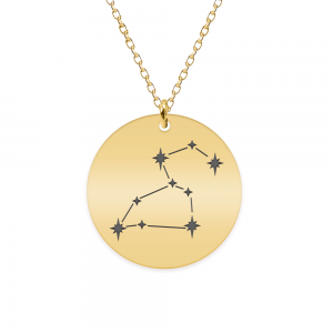 Colier argint 925 placat cu aur galben 24K personalizat cu constelatii - Leu
