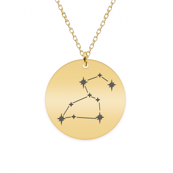 Colier argint 925 placat cu aur galben 24K personalizat cu constelatii - Leu