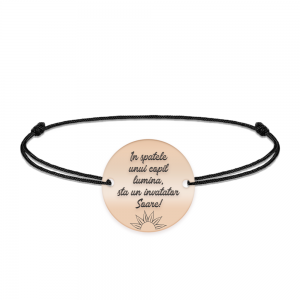 Discipulus - Bratara personalizata snur invatatoare din argint 925 placat cu aur roz