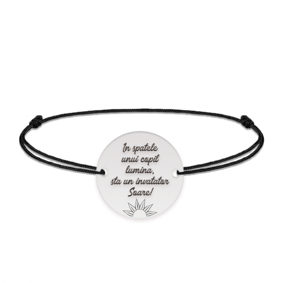 Discipulus - Bratara personalizata snur invatatoare din argint 925