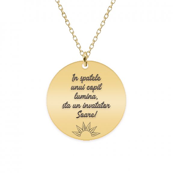 Discipulus - Colier personalizat invatatoare din argint 925 placat cu aur galben 24K