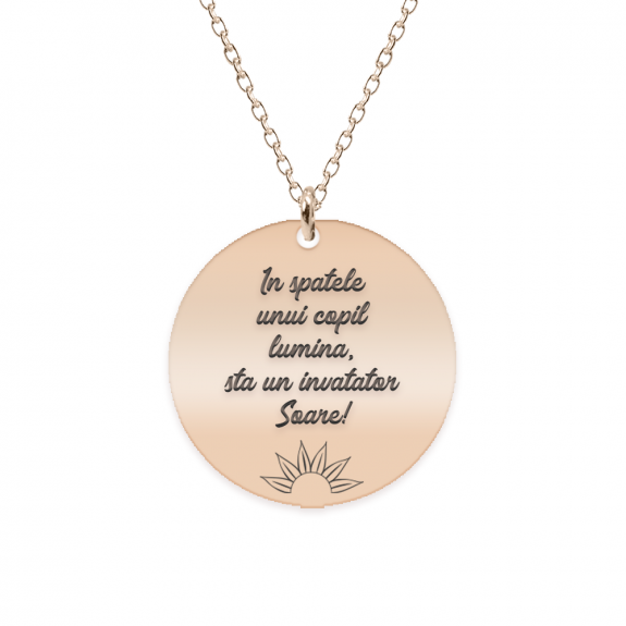 Discipulus - Colier personalizat invatatoare din argint 925 placat cu aur roz