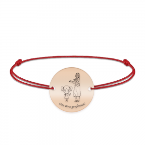 Docent - Bratara personalizata snur fetita si profesoara/educatoare/invatatoare din argint 925 placat cu aur roz