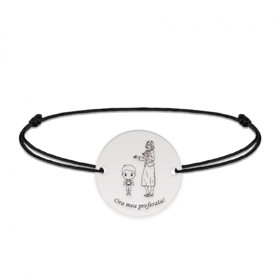 Docent - Bratara personalizata snur baietel si profesoara/educatoare/invatatoare din argint 925 Docent - Bratara personalizata snur baietel si profesoara/educatoare/invatatoare din argint 925