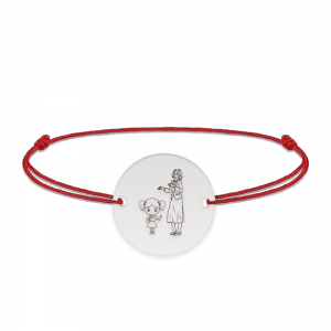 Docent - Bratara personalizata snur fetita si profesoara/educatoare/invatatoare din argint 925