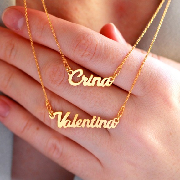 Double Name - Colier personalizat cu doua nume din argint 925  placat cu aur galben 24K Double Name - Colier personalizat cu doua nume din argint 925  placat cu aur galben 24K