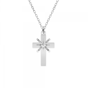 Elif - Colier personalizat cruce din argint 925 si Cristal Swarovski