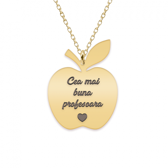 Elma - Colier personalizat profesoara din argint 925 placat cu aur galben 24K Elma - Colier personalizat profesoara din argint 925 placat cu aur galben 24K