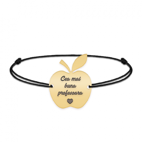 Elma - Bratara personalizata snur profesoara din argint 925 placat cu aur galben 24K