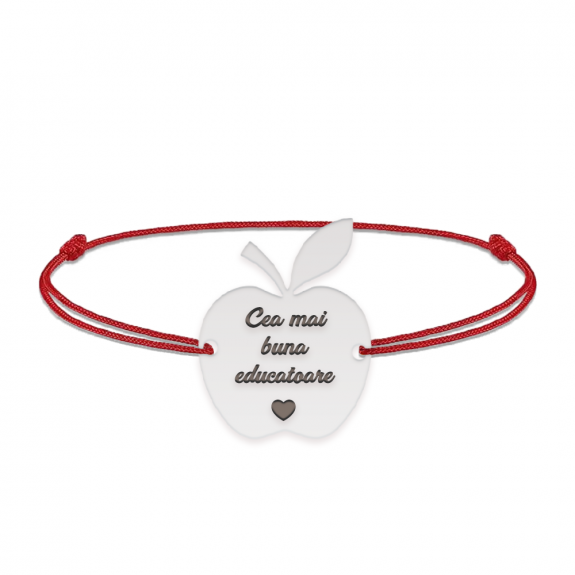 Elma - Bratara personalizata snur educatoare din argint 925