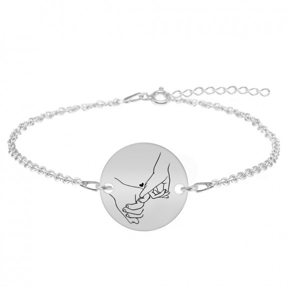 Ely - Bratara personalizata cu banut pentru cupluri din argint 925