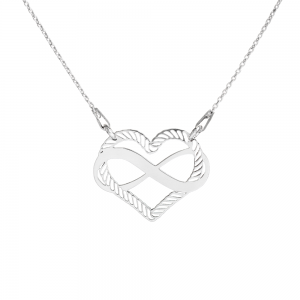 Aimee - Colier personalizat cu inimioara si infinit cu nume din argint 925