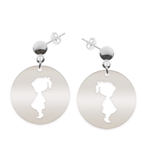 Enfance - Cercei personalizati copii banut cu tija din argint 925 Enfance - Cercei personalizati copii banut cu tija din argint 925