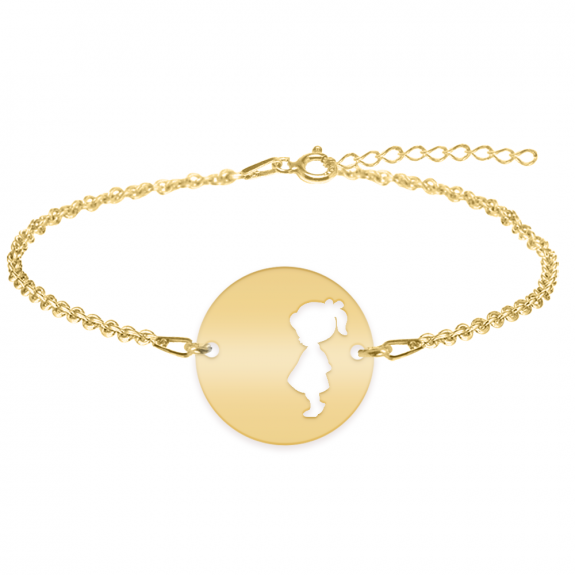 Enfance - Bratara personalizata fetita banut din argint 925 placat cu aur galben 24K