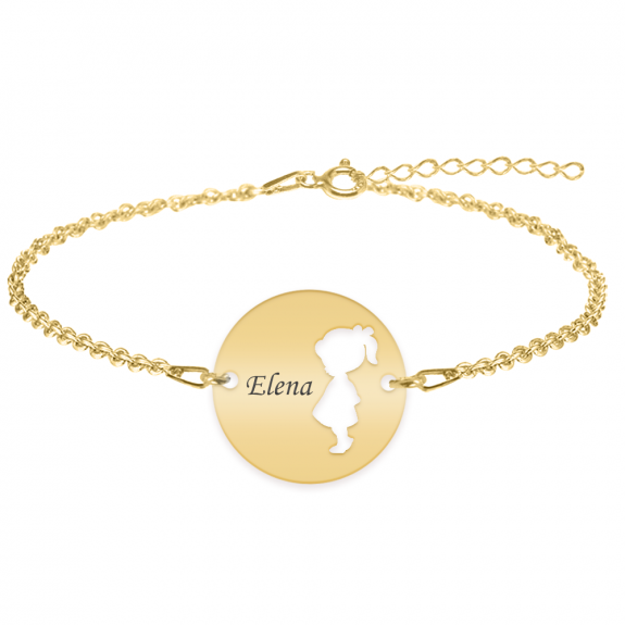 Enfance - Bratara personalizata fetita banut din argint 925 placat cu aur galben 24K