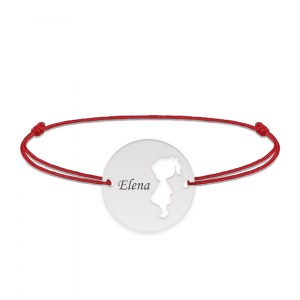 Enfance - Bratara personalizata snur fetita banut din argint 925