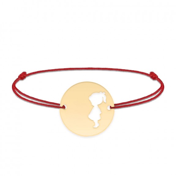 Enfance - Bratara personalizata snur fetita banut din Aur galben 14 karate