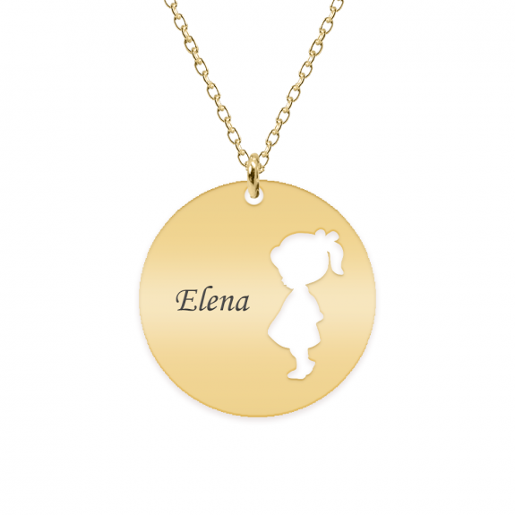 Enfance - Colier personalizat fetita banut din argint 925 placat cu aur galben 24K Enfance - Colier personalizat fetita banut din argint 925 placat cu aur galben 24K