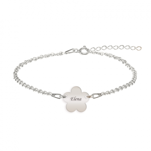 Esma - Bratara personalizata pentru picior cu floricica din argint 925
