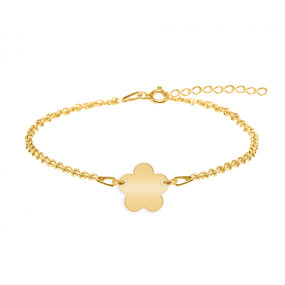 Esma - Bratara personalizata pentru picior cu floricica din argint 925 placat cu aur galben 24K