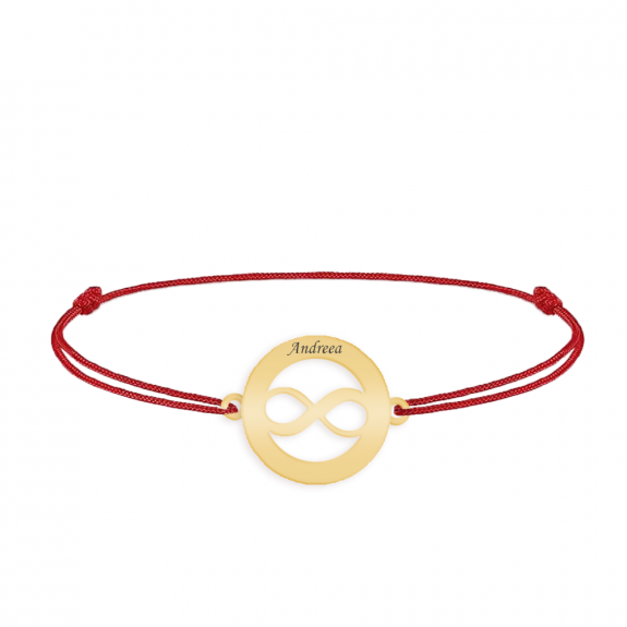 Eternity - Bratara personalizata snur infinit in cerc din argint 925 placat cu aur galben 24K Eternity - Bratara personalizata snur infinit in cerc din argint 925 placat cu aur galben 24K