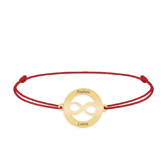 Eternity - Bratara personalizata snur infinit in cerc din argint 925 placat cu aur galben 24K Eternity - Bratara personalizata snur infinit in cerc din argint 925 placat cu aur galben 24K