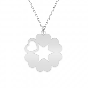 Evelyn - Colier personalizat cinci inimioare cu nume din argint 925