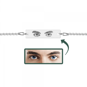 Eyes - Bratara personalizata cu fotografia ochilor si tablita din argint 925 - Lant Anchor Eyes - Bratara personalizata cu fotografia ochilor si tablita din argint 925 - Lant Anchor