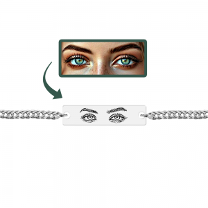 Eyes - Bratara personalizata cu fotografia ochilor si tablita din argint 925 - Lant Curb 3mm Eyes - Bratara personalizata cu fotografia ochilor si tablita din argint 925 - Lant Curb 3mm