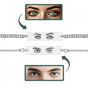 Eyes - Set bratati personalizate cu fotografia ochilor si tablita din argint 925 - Lant Anchor&Curb Eyes - Set bratati personalizate cu fotografia ochilor si tablita din argint 925 - Lant Anchor&Curb