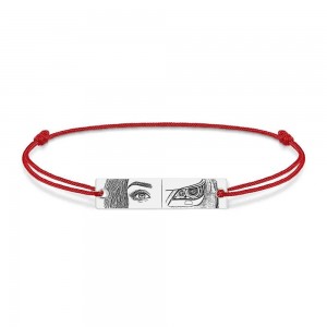 Eyes - Bratara personalizata cu fotografia ochilor si farul masinii cu snur si tablita din argint 925 Eyes - Bratara personalizata cu fotografia ochilor si farul masinii cu snur si tablita din argint 925