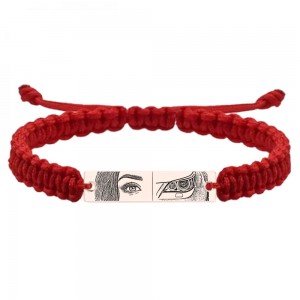 Eyes - Bratara personalizata cu fotografia ochilor si farul masinii cu snur impletit si tablita din argint 925 placat cu aur roz Eyes - Bratara personalizata cu fotografia ochilor si farul masinii cu snur impletit si tablita din argint 925 placat cu aur roz