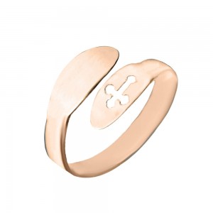 Faith - Inel reglabil personalizat text si cruciulita din argint 925 placat cu aur roz Faith - Inel reglabil personalizat text si cruciulita din argint 925 placat cu aur roz