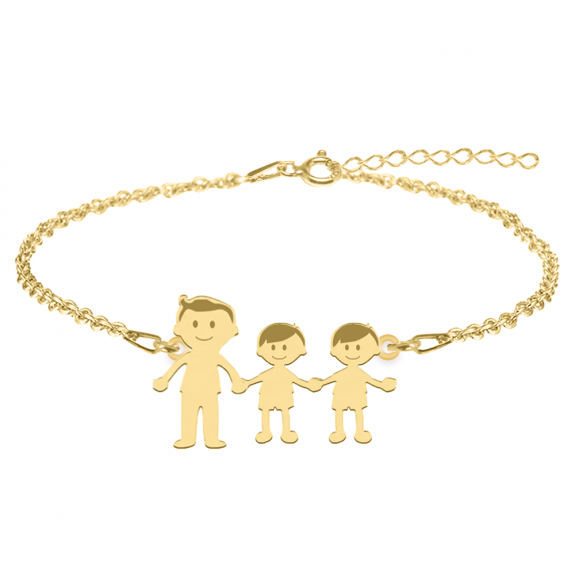 Family - Bratara personalizata tata si copilul din argint 925 placat cu aur galben 24K Family - Bratara personalizata tata si copilul din argint 925 placat cu aur galben 24K