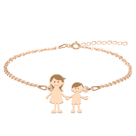 Family - Bratara personalizata mama si copilul din argint 925 placat cu aur roz Family - Bratara personalizata mama si copilul din argint 925 placat cu aur roz