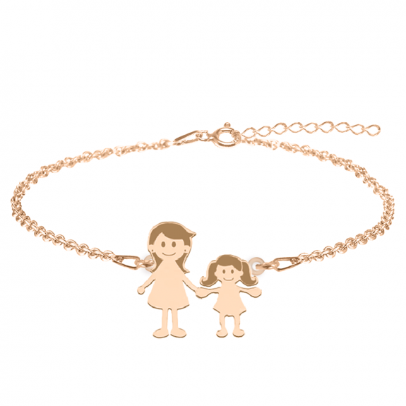 Family - Bratara personalizata mama si copilul din argint 925 placat cu aur roz Family - Bratara personalizata mama si copilul din argint 925 placat cu aur roz
