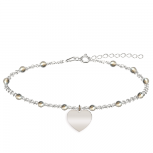 Filiz - Bratara personalizata tip salba pentru picior cu inimioara din argint 925