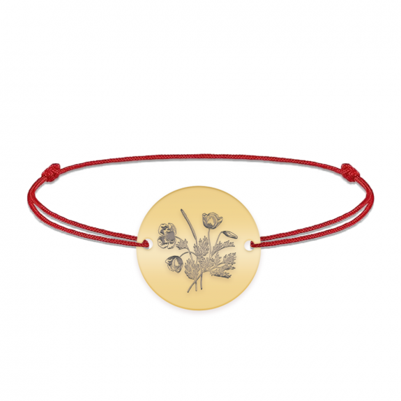 Flora - Bratara personalizata snur buchet flori banut din argint 925 placat cu aur galben 24K Flora - Bratara personalizata snur buchet flori banut din argint 925 placat cu aur galben 24K