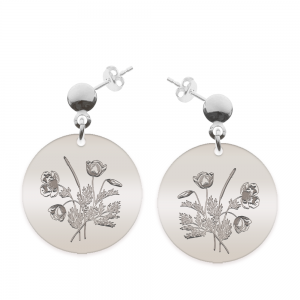 Flora - Cercei personalizati buchet flori cu tija din argint 925