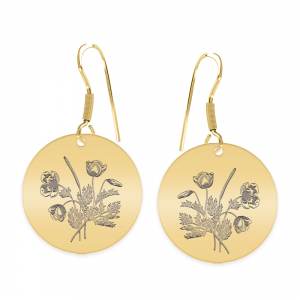 Flora - Cercei personalizati buchet flori banut cu tortita deschisa din argint 925 placat cu aur galben 24K Flora - Cercei personalizati buchet flori banut cu tortita deschisa din argint 925 placat cu aur galben 24K