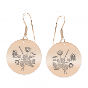 Flora - Cercei personalizati buchet flori banut cu tortita deschisa din argint 925 placat cu aur roz Flora - Cercei personalizati buchet flori banut cu tortita deschisa din argint 925 placat cu aur roz