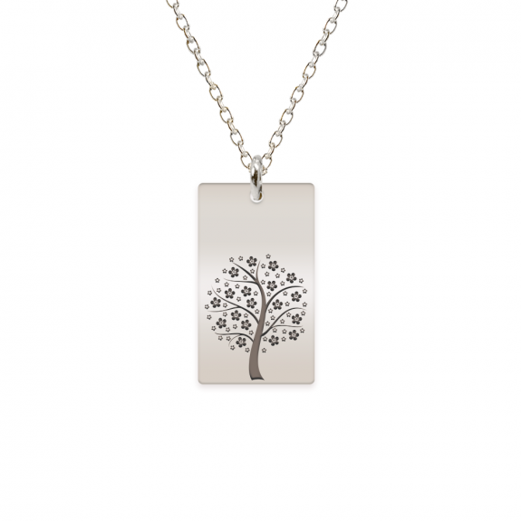 Floris - Colier personalizat copac tablita din argint 925 Floris - Colier personalizat copac tablita din argint 925