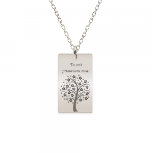 Floris - Colier personalizat copac tablita din argint 925