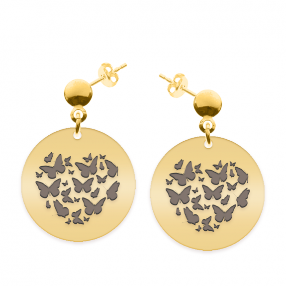 Flyers - Cercei personalizati fluturasi cu tija din argint 925 placat cu aur galben 24K Flyers - Cercei personalizati fluturasi cu tija din argint 925 placat cu aur galben 24K