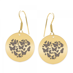 Flyers - Cercei personalizati fluturasi banut cu tortita deschisa din argint 925 placat cu aur galben 24K Flyers - Cercei personalizati fluturasi banut cu tortita deschisa din argint 925 placat cu aur galben 24K