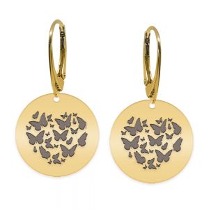 Flyers - Cercei personalizati fluturasi cu leverback din argint 925 placat cu aur galben 24K Flyers - Cercei personalizati fluturasi cu leverback din argint 925 placat cu aur galben 24K