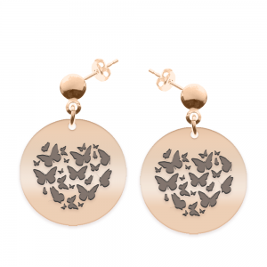 Flyers - Cercei personalizati fluturasi cu tija din argint 925 placat cu aur roz Flyers - Cercei personalizati fluturasi cu tija din argint 925 placat cu aur roz