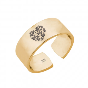 Flyers - Inel personalizat reglabil cu fluturasi din argint 925 placat cu aur galben 24K Flyers - Inel personalizat reglabil cu fluturasi din argint 925 placat cu aur galben 24K